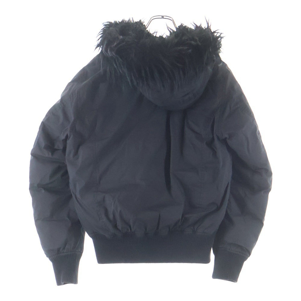DIESEL(ディーゼル) 19AW W-BURKICK フェイクファー アームラバーパッチ 中綿ナイロンミリタリージャケット ブラック