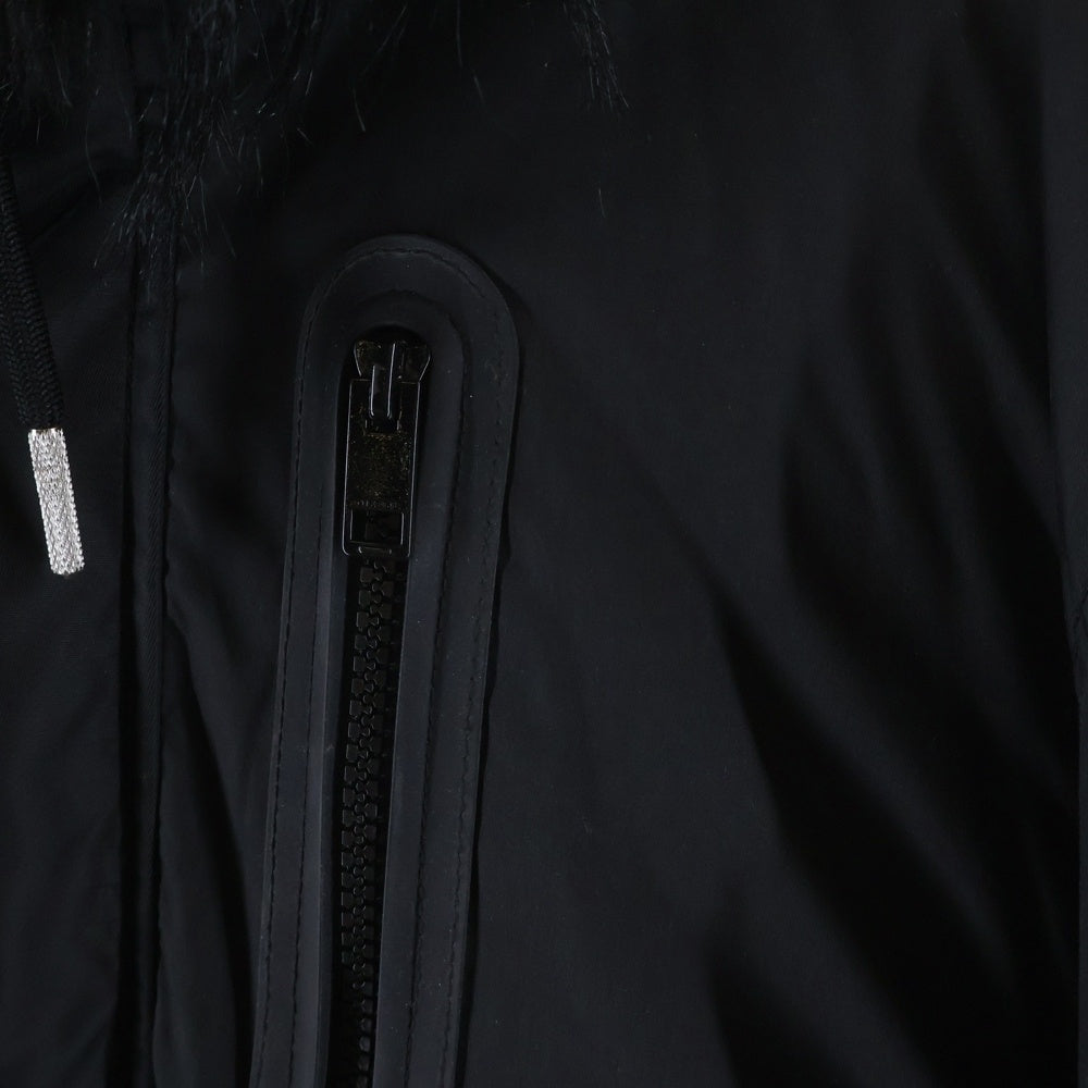 DIESEL(ディーゼル) 19AW W-BURKICK フェイクファー アームラバーパッチ 中綿ナイロンミリタリージャケット ブラック