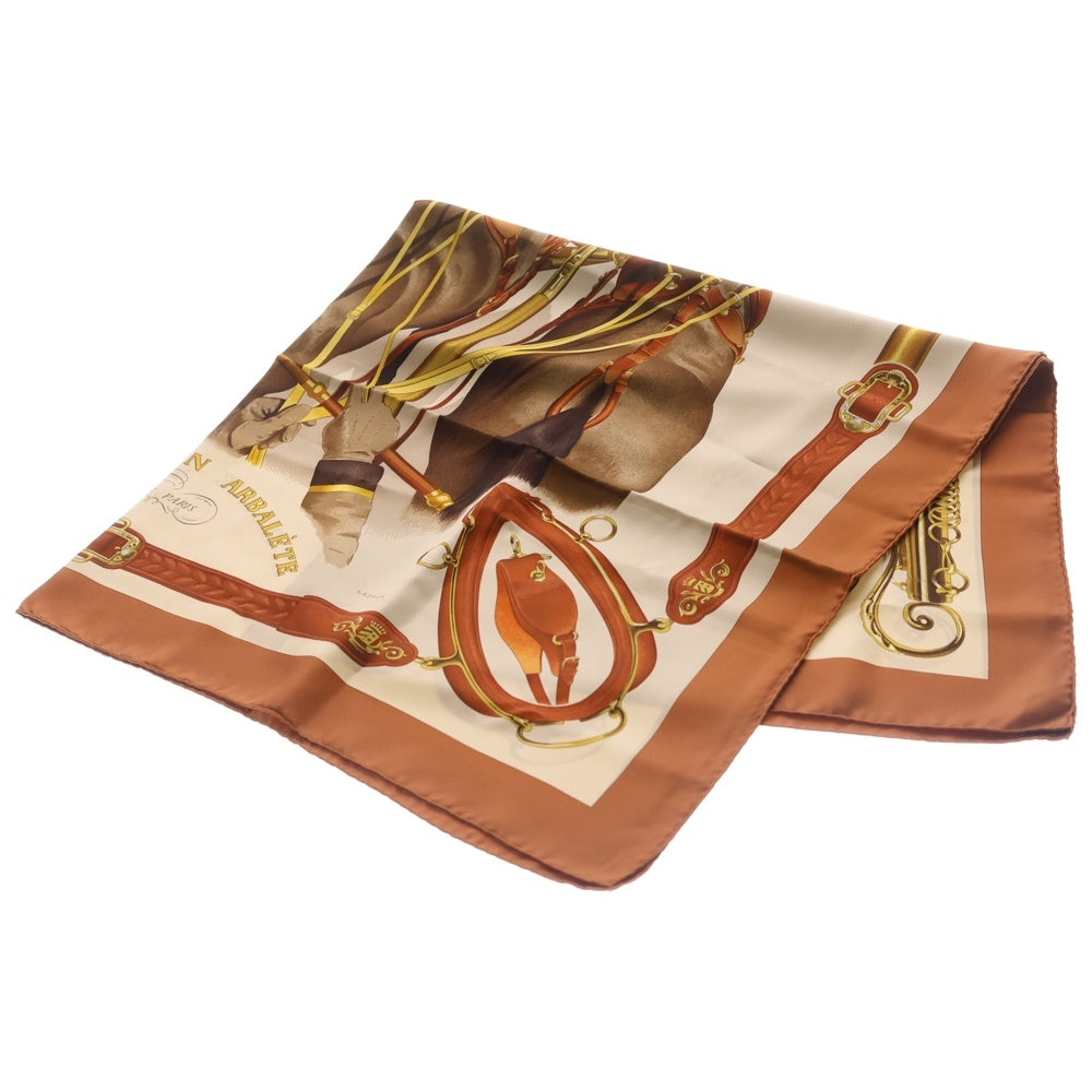 HERMES(エルメス) Attelage en Arbalete forever scarf カレ90 スカーフ ブラウン レディース