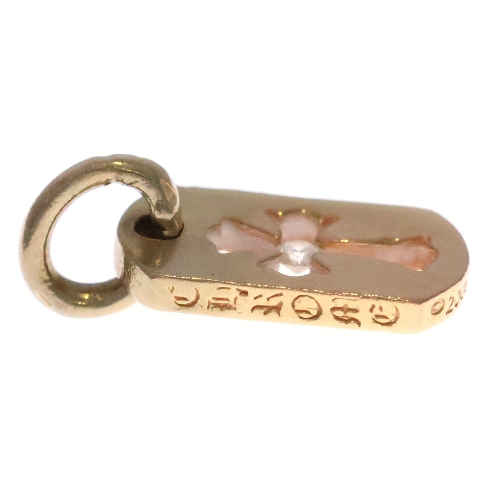 CHROME HEARTS(クロムハーツ) 22K DT TNY CO CRS 1DIA タイニーカットアウトクロス ドッグタグ 1ダイヤ ペンダントトップ ゴールド BCA039