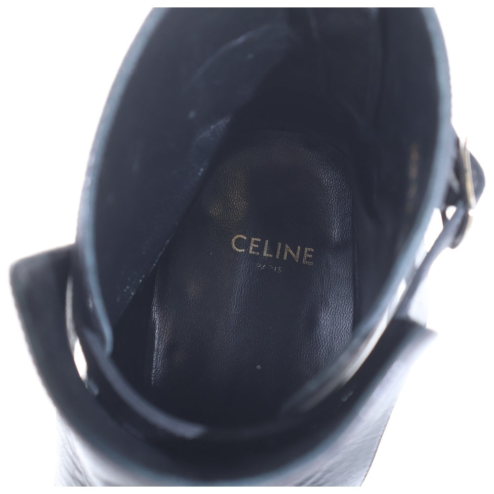 CELINE(セリーヌ) サイドゴア レザーヒールブーツ ブラック MG1201