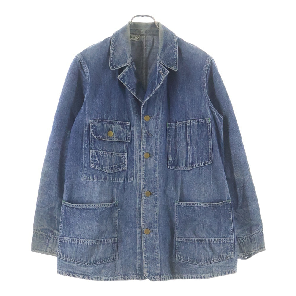NO BRAND(ノーブランド) VINTAGE 40S HERCULES DENIM COVERALL フロントボタン カバーオールデニムジャケット インディゴ