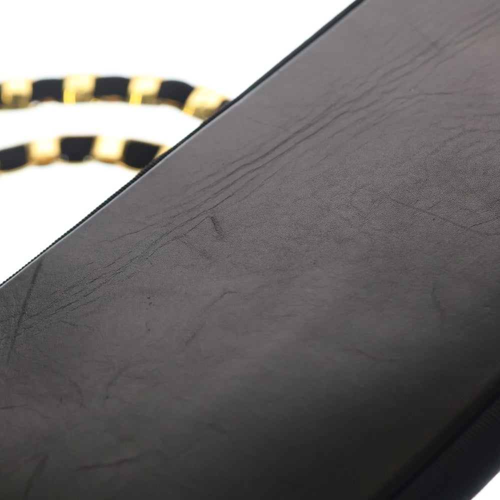 Salvatore Ferragamo(サルヴァトーレ フェラガモ) キャンバスレザー チェーントートバッグ ブラック/ゴールド レディース AU-21 5252