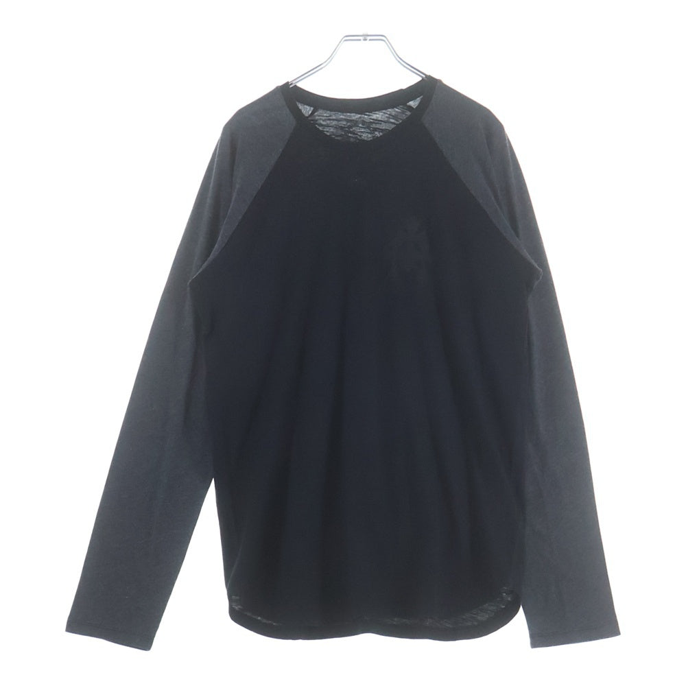 CHROME HEARTS(クロムハーツ) バックセメタリープリント ラグランクルーネック長袖Tシャツ ブラック/グレー