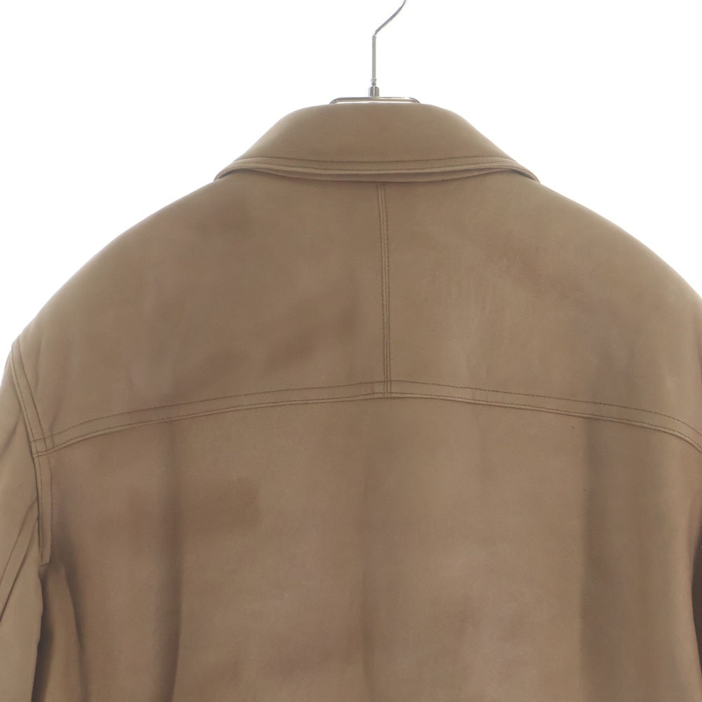 ARMANI COLLEZIONI(アルマーニ コレツィオーニ) ジップアップ ラムスウェードレザージャケット ブラウン A42R01