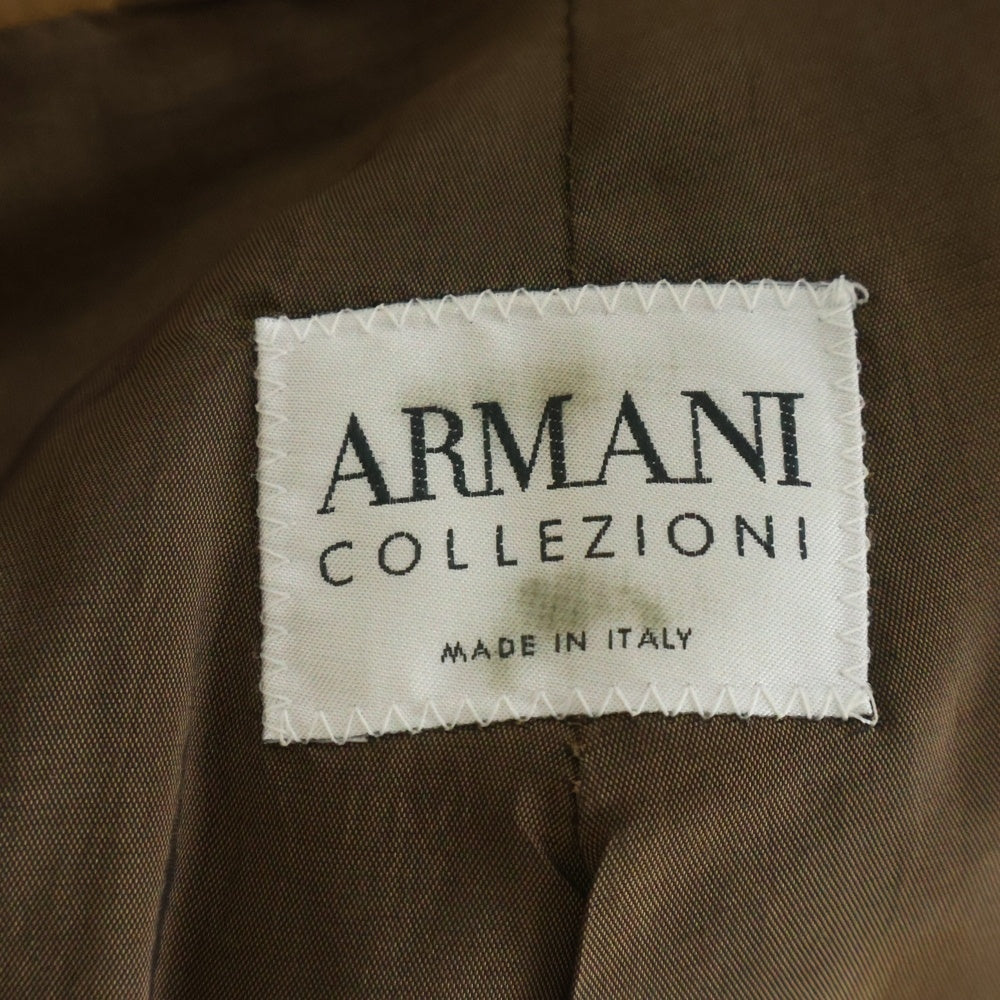 ARMANI COLLEZIONI(アルマーニ コレツィオーニ) ジップアップ ラムスウェードレザージャケット ブラウン A42R01