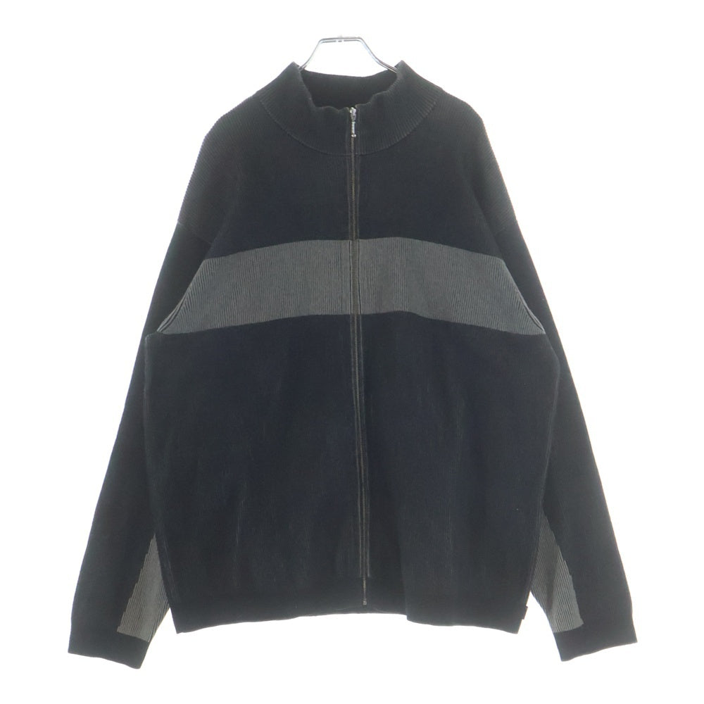 SUPREME(シュプリーム) 22AW 2-Tone Ribbed Zip Up Sweater バックロゴ ジップアップ リブ編み長袖ニットシャツ ブラック
