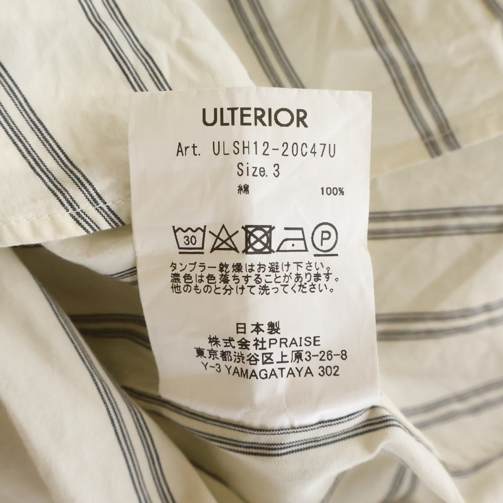 ULTERIOR(アルテリア) 20AW OVERLAID STRIPE SHIRT オーバーレイ 長袖ストライプシャツ ホワイト ULSH12-20C47U