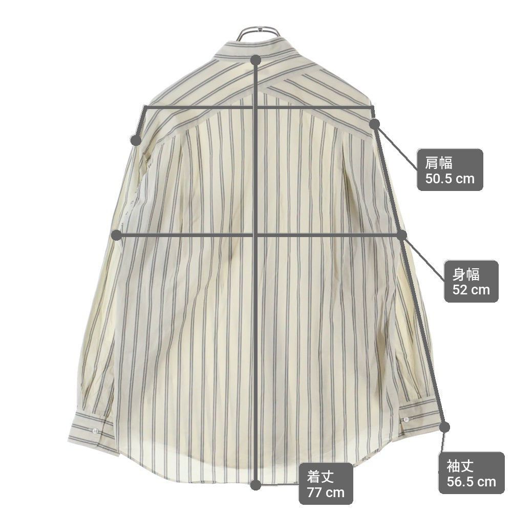 ULTERIOR(アルテリア) 20AW OVERLAID STRIPE SHIRT オーバーレイ 長袖ストライプシャツ ホワイト ULSH12-20C47U