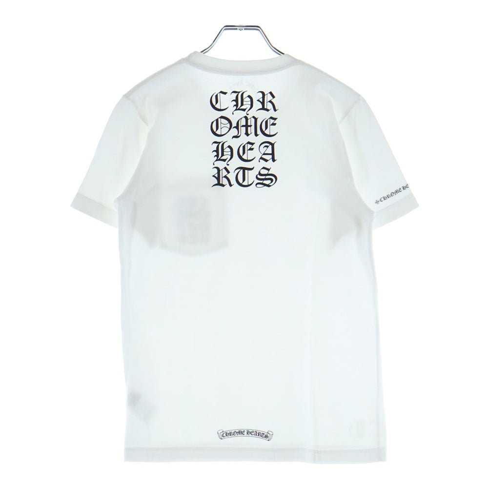 CHROME HEARTS(クロムハーツ) Vertical Logo Tee 両面プリント クルーネック半袖Tシャツカットソー ホワイト