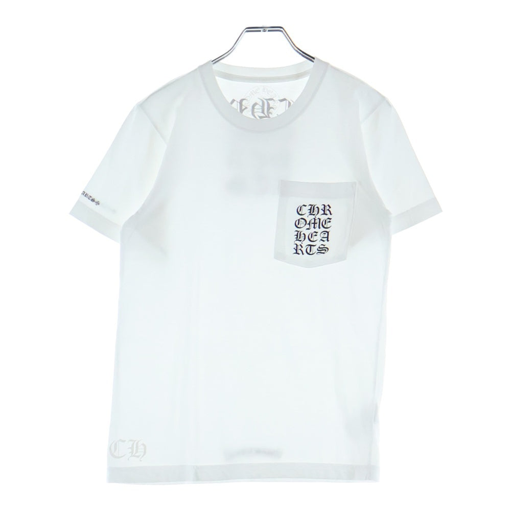 CHROME HEARTS(クロムハーツ) Vertical Logo Tee 両面プリント クルーネック半袖Tシャツカットソー ホワイト