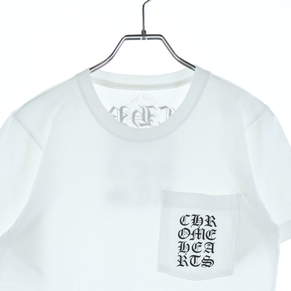 CHROME HEARTS(クロムハーツ) Vertical Logo Tee 両面プリント クルーネック半袖Tシャツカットソー ホワイト