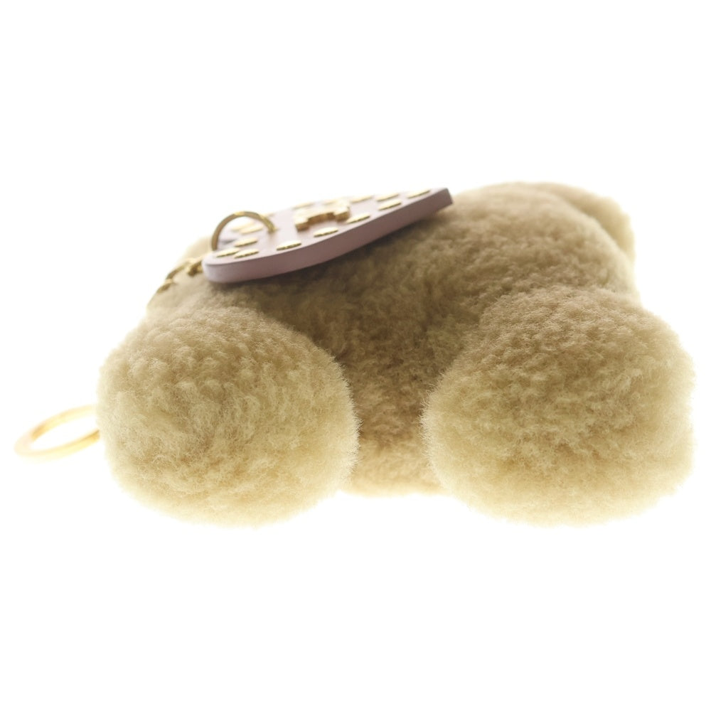 CELINE(セリーヌ) TRIOMPHE POM-POM CHARM ポンポンチャーム トリオンフロゴ バッグチャーム キーリング ピンク/ブラウン 49J663GSH.19PI レディース