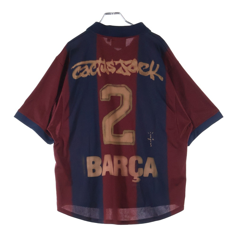 Cactus Jack(カクタスジャック) ×NIKE ×FC BARCELONA GAME JERSEY ナイキ バルセロナ 半袖ゲームジャージシャツ ネイビー/バーガンディ
