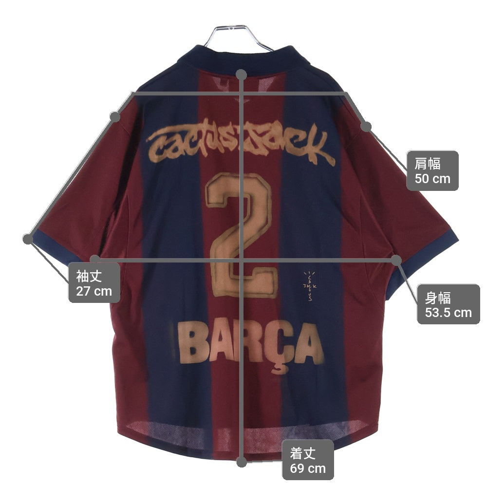 Cactus Jack(カクタスジャック) ×NIKE ×FC BARCELONA GAME JERSEY ナイキ バルセロナ 半袖ゲームジャージシャツ ネイビー/バーガンディ