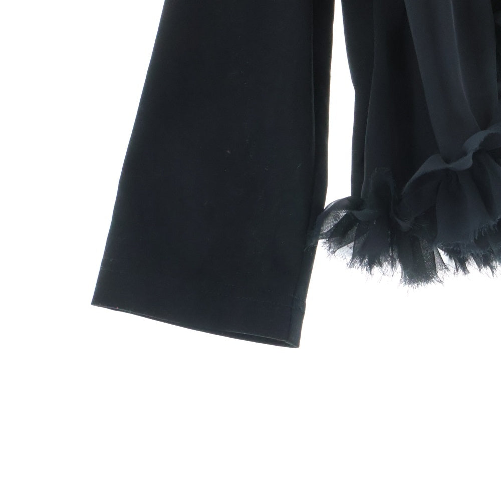 NOIR KEI NINOMIYA(ノワール ケイニノミヤ) 26SS チュールギャザー クルーネック長袖Tシャツカットソー ブラック レディース 3Q-T002