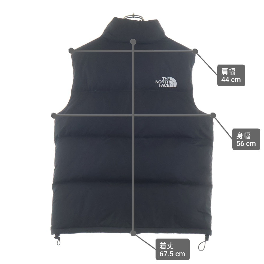 THE NORTH FACE(ザノースフェイス) 1996 RETRO NUPSE DOWN VEST ロゴ刺繍 ジップアップダウンベスト ブラック NF0A3JQQ