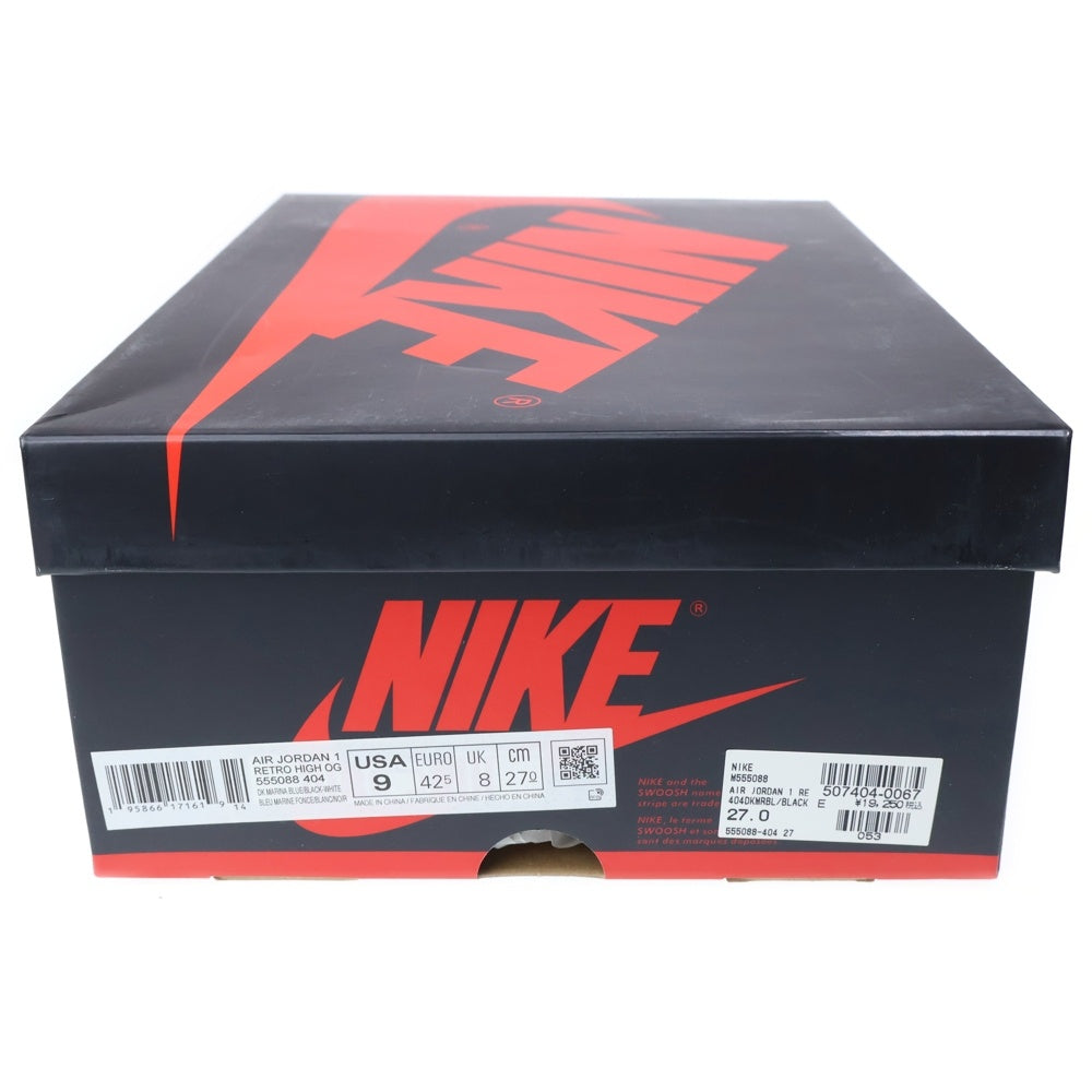 NIKE(ナイキ) Air Jordan 1 Retro High OG Dark Marina Blue エアジョーダン1 レトロ OG ダークマリーナブルー ハイカットスニーカー ブルー/ブラック US9/27cm 555088-404