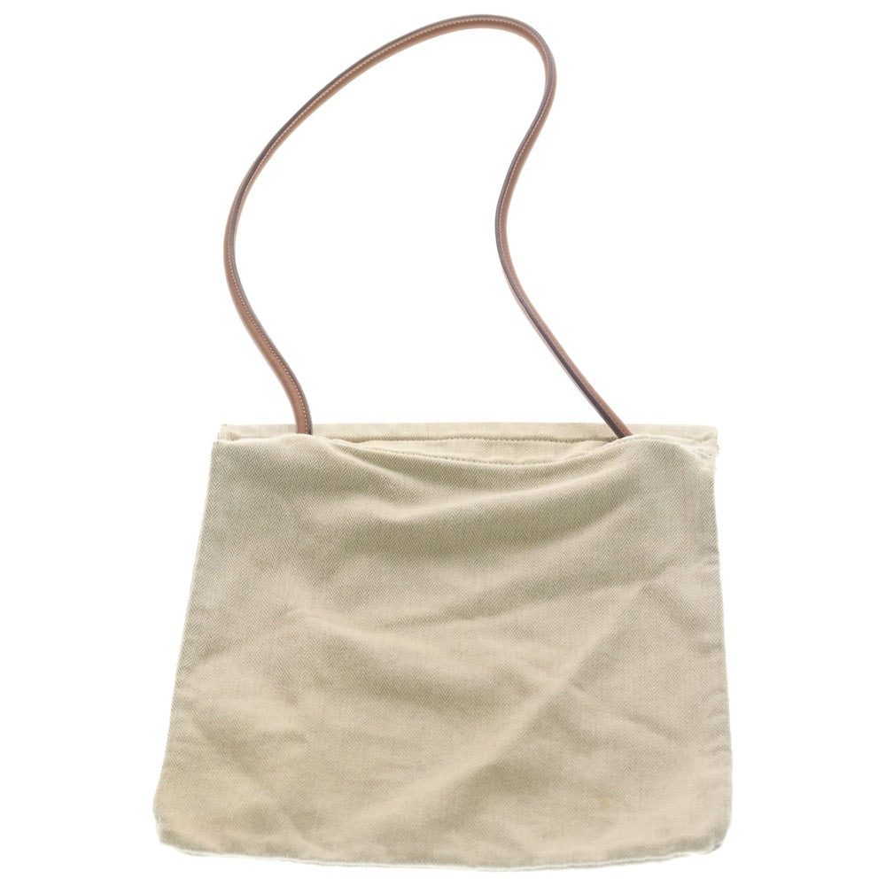 HERMES(エルメス) サック アリーヌ MM フロントロゴ キャンバス生地 レザー ショルダーバッグ ベージュ レディース