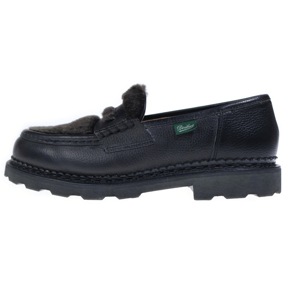 PARABOOT(パラブーツ) ×JOURNAL STANDARD REIMS MOUTON MARCHE ×ジャーナルスタンダード ランス ムートン レザーローファー ブラック 22012