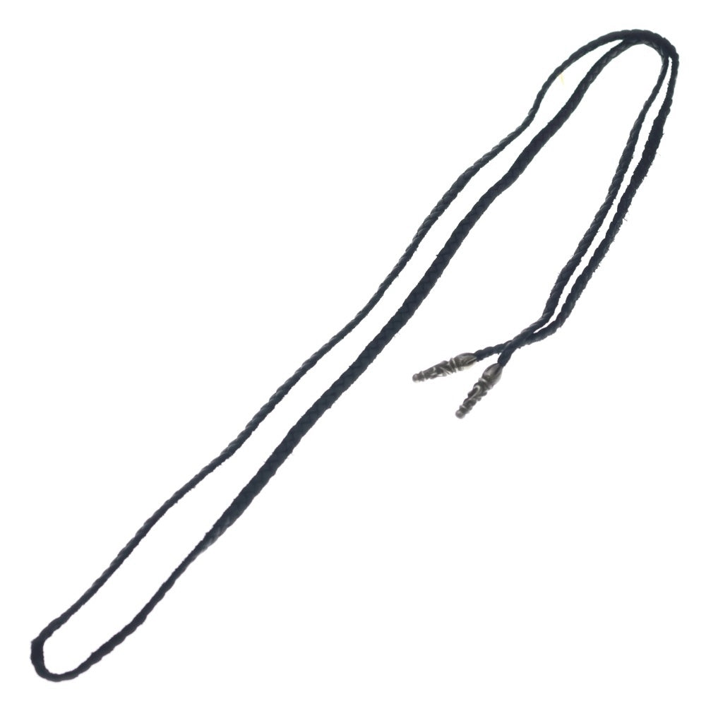 CHROME HEARTS(クロムハーツ) LEATHER BRAID SCROLL ネックレス レザーブレイドネックレス ブラック/シルバー BCA377