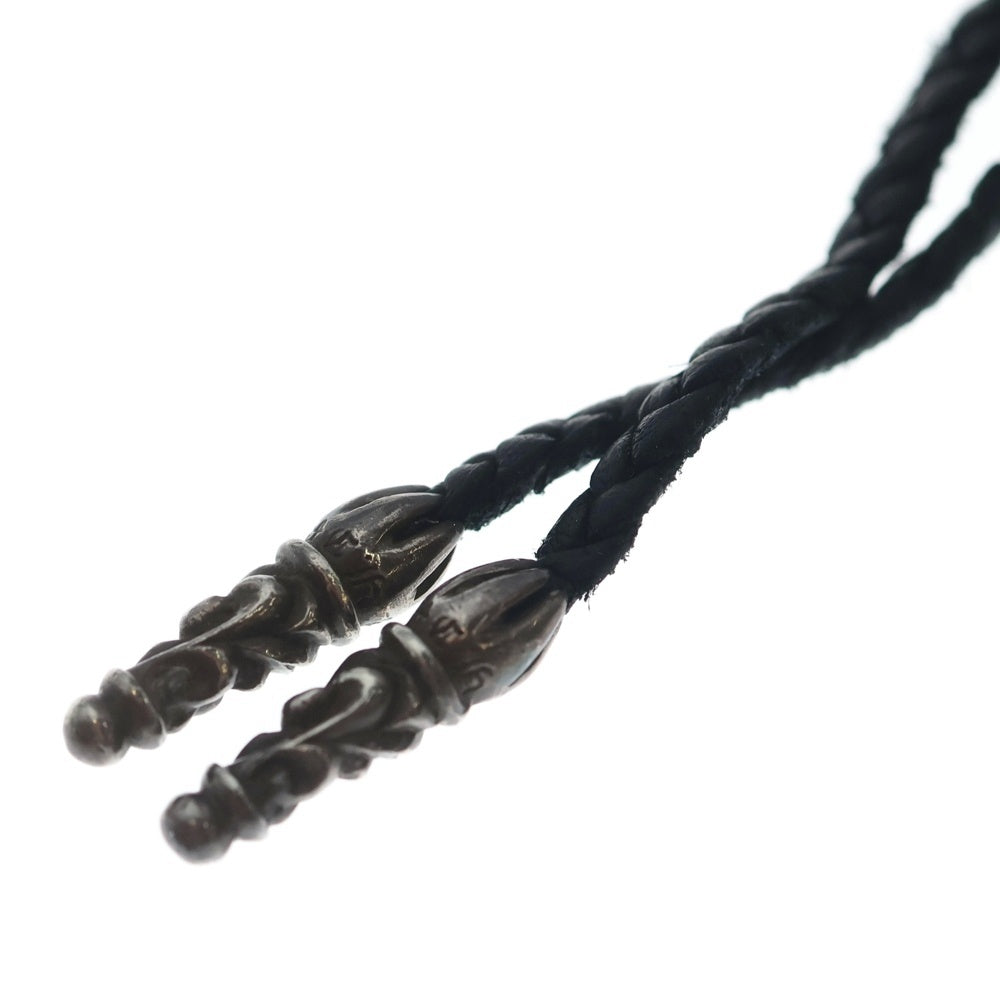 CHROME HEARTS(クロムハーツ) LEATHER BRAID SCROLL ネックレス レザーブレイドネックレス ブラック/シルバー BCA377