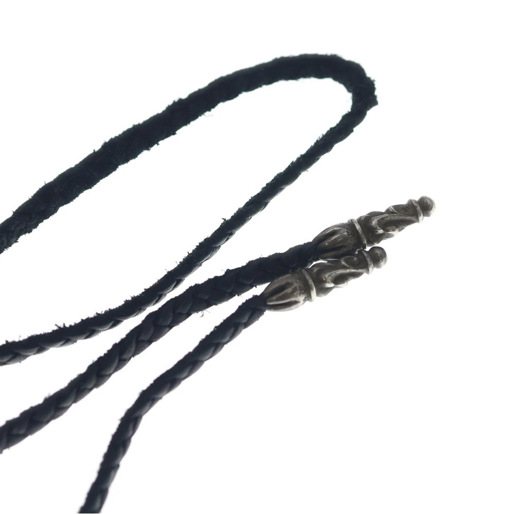 CHROME HEARTS(クロムハーツ) LEATHER BRAID SCROLL ネックレス レザーブレイドネックレス ブラック/シルバー BCA377