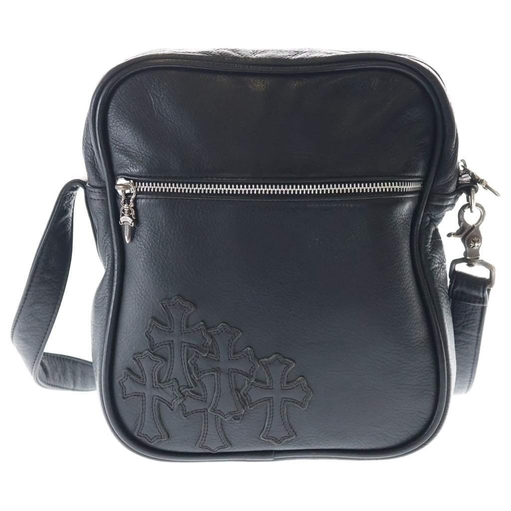 CHROME HEARTS(クロムハーツ) TAKA BAG CEM タカバッグ セメタリークロスパッチ タカ レザー ショルダーバッグ ブラック