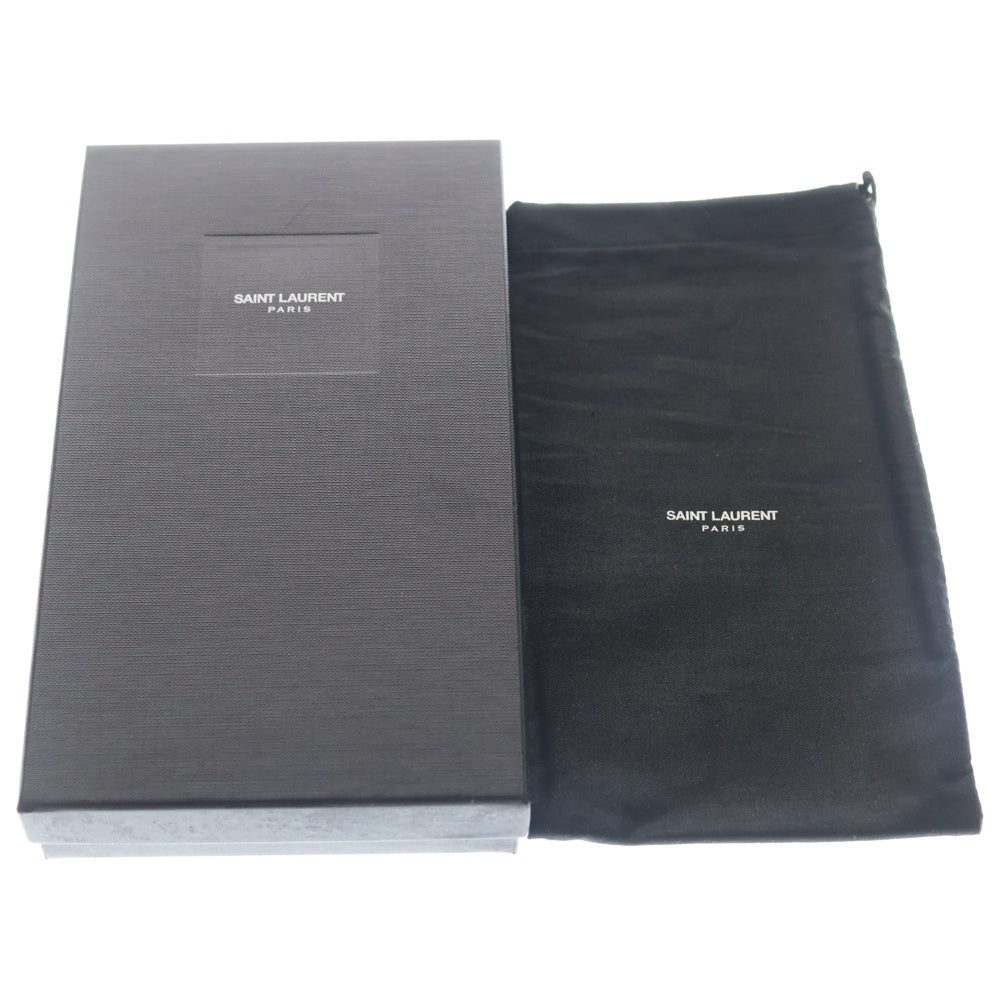SAINT LAURENT PARIS(サンローランパリ) フロントロゴ カードポケット付き 長財布 ロングウォレット ブラック