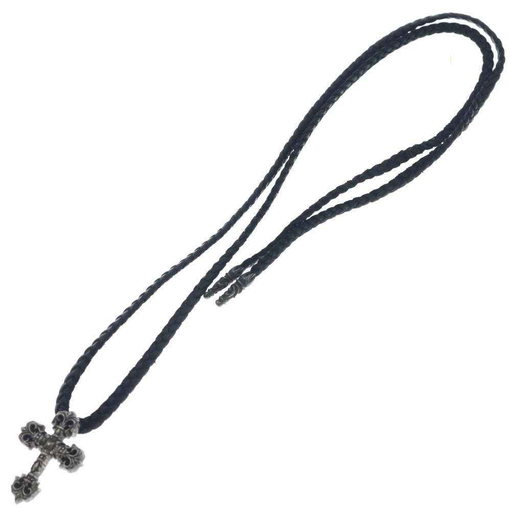 CHROME HEARTS(クロムハーツ) FILIG CROSS-XSM LB フィリグリー クロス レザーブレイド ネックレス シルバー