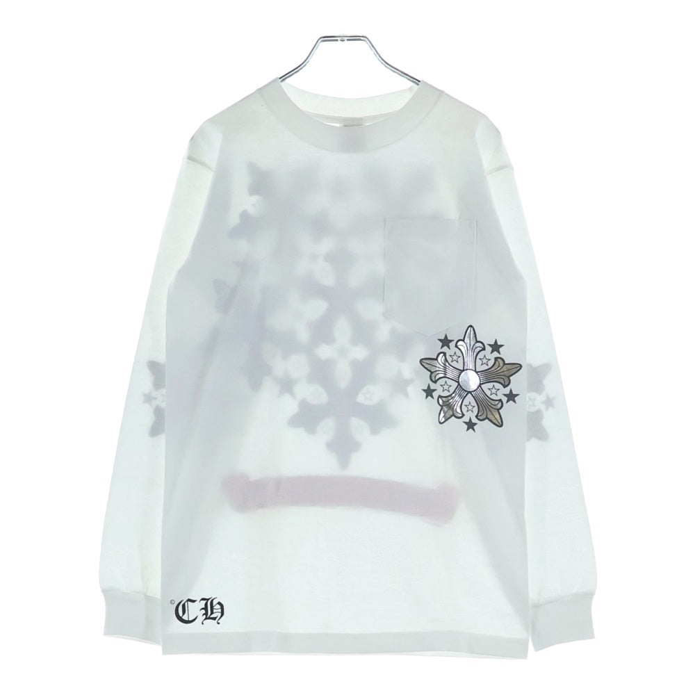 CHROME HEARTS(クロムハーツ) OLD スタープリント クルーネック長袖Tシャツカットソー ホワイト