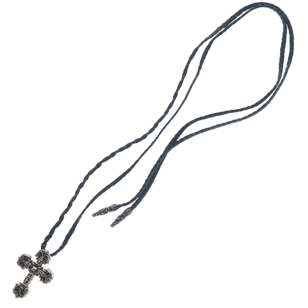 CHROME HEARTS(クロムハーツ) FILIG CROSS-XSM LB フィリグリー クロス レザーブレイド ネックレス シルバー