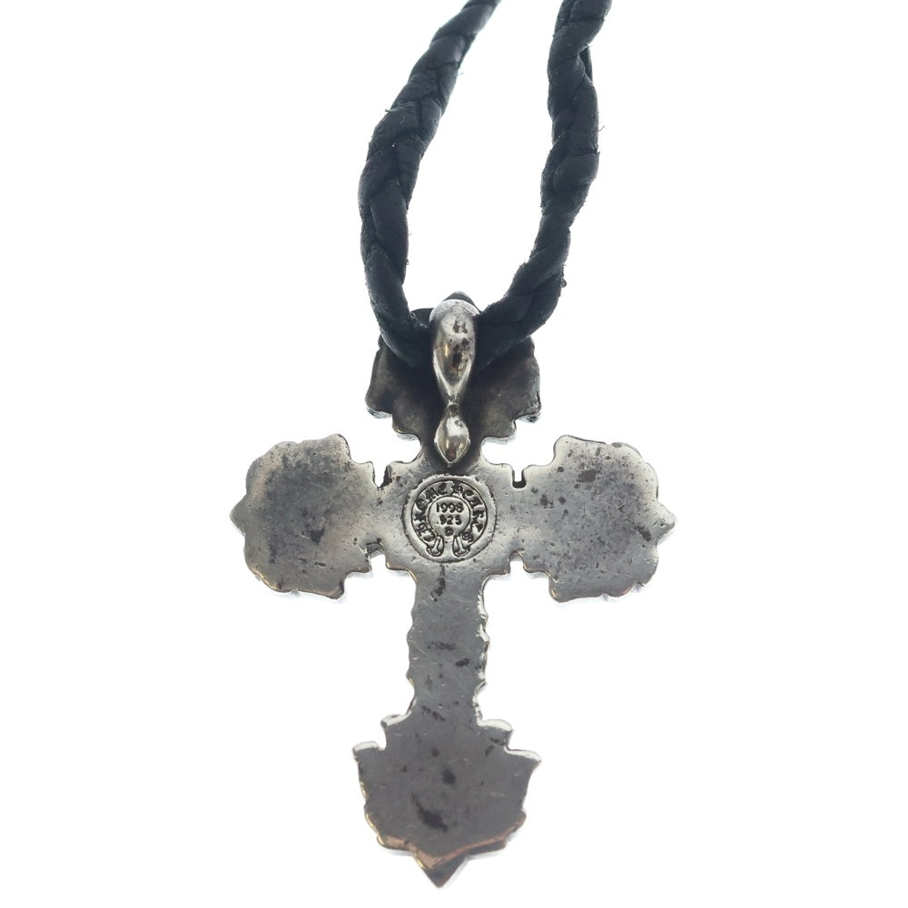 CHROME HEARTS(クロムハーツ) FILIG CROSS-XSM LB フィリグリー クロス レザーブレイド ネックレス シルバー