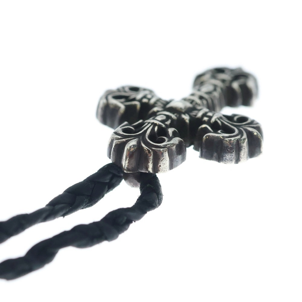 CHROME HEARTS(クロムハーツ) FILIG CROSS-XSM LB フィリグリー クロス レザーブレイド ネックレス シルバー