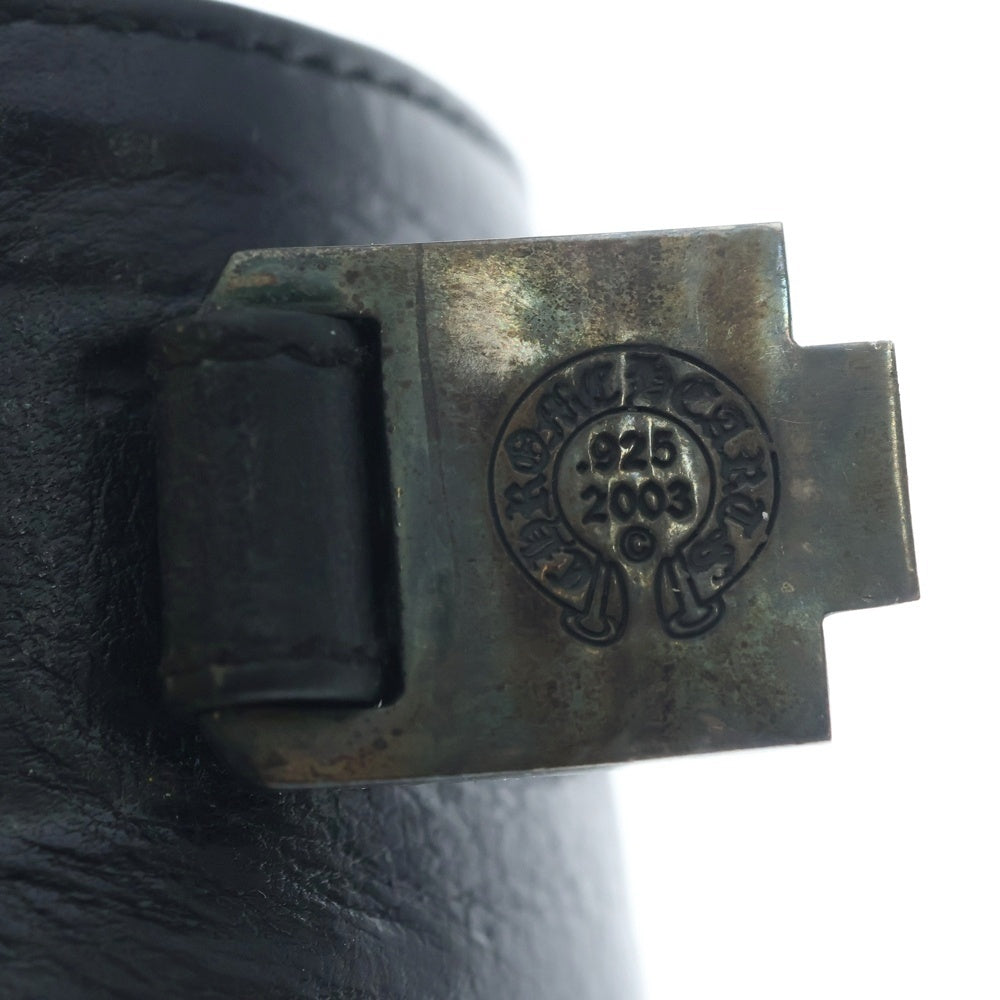 CHROME HEARTS(クロムハーツ) HARNESS CLASP ワイドハーネスクラスプ レザーブレスレット ブラック/シルバー