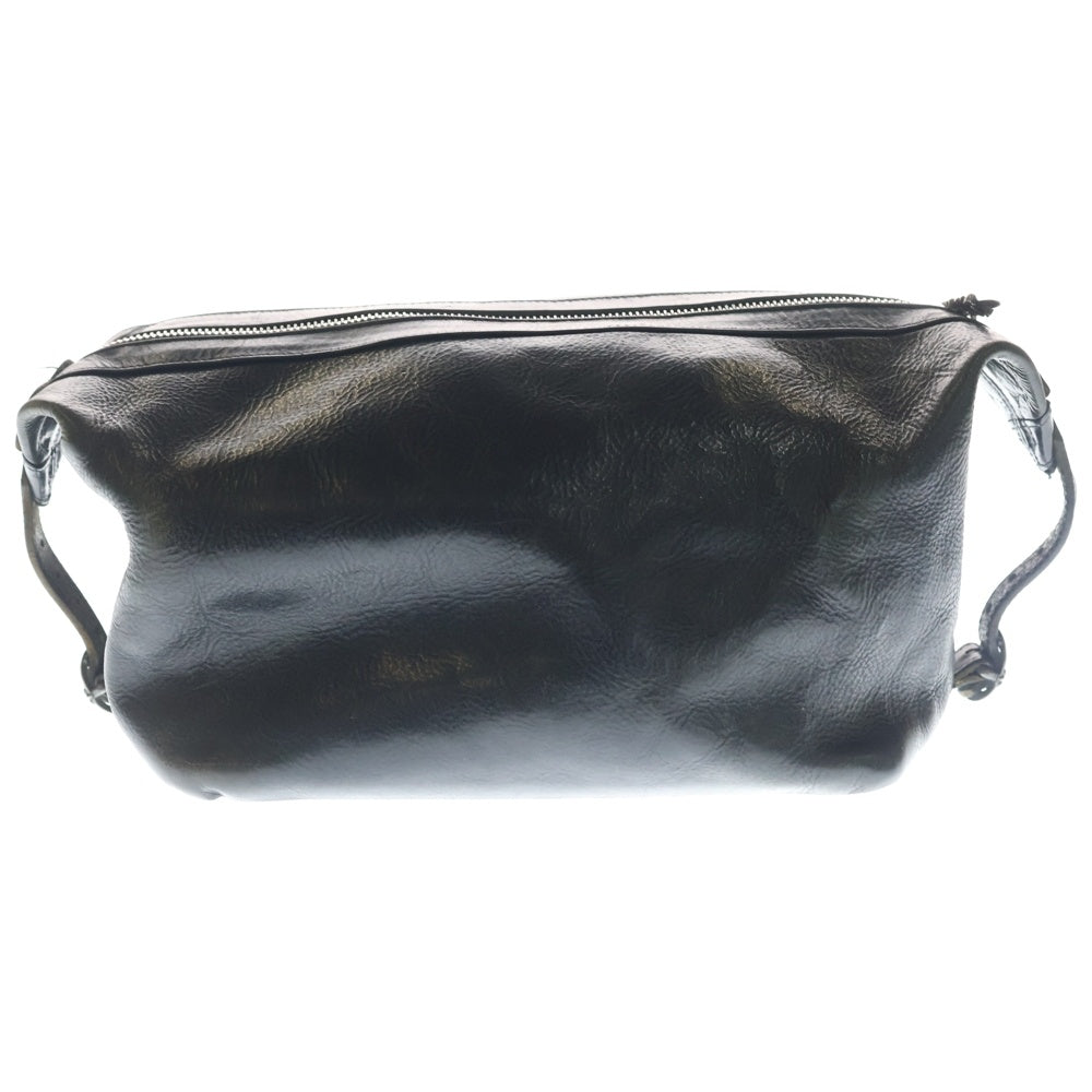 CHROME HEARTS(クロムハーツ) SHAVING BAG シェービングバッグ クラッチ レザーセカンドバッグ ブラック
