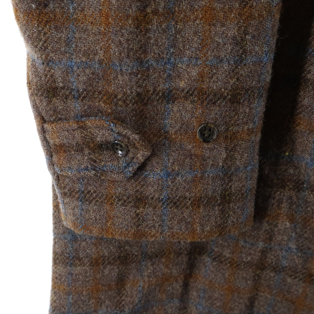 WORKERS K&T H(ワーカーズ) Harris Tweed ハリスツイード チェック柄 バルカマーンコート ブラウン