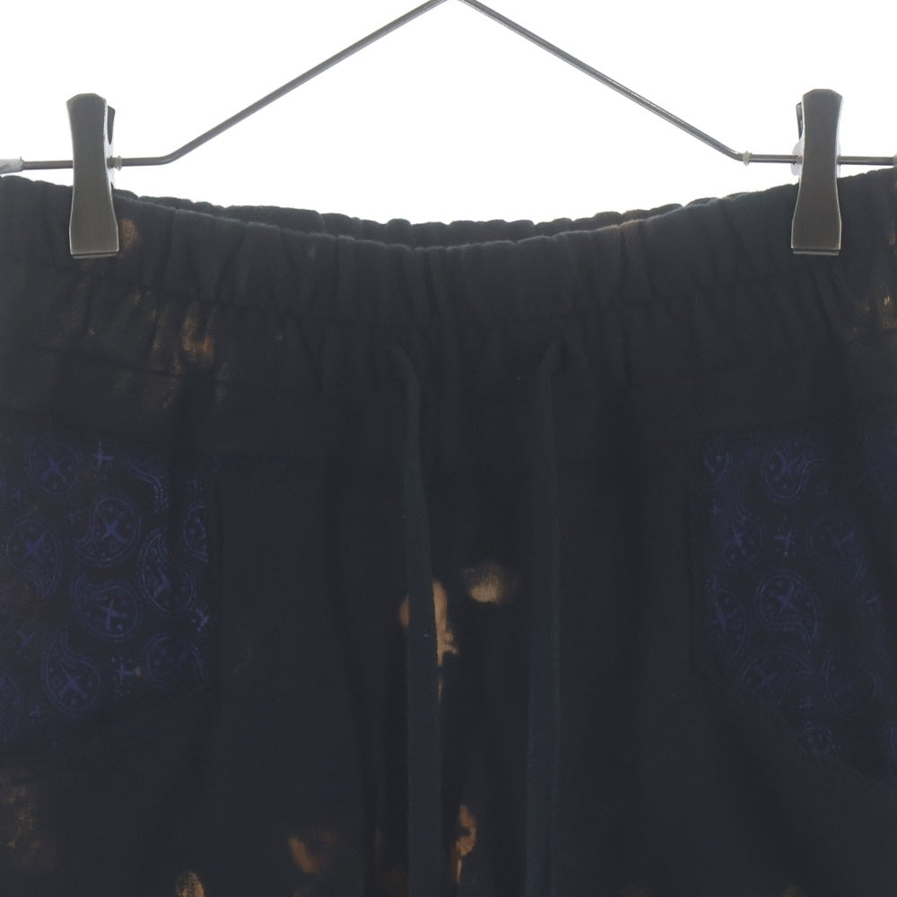 cvtvlist(カタリスト) 24AW elephants usual pants ブリーチ加工 エレファンツ ユージュアル スウェットパンツ ブラック/オレンジ 240110EP04