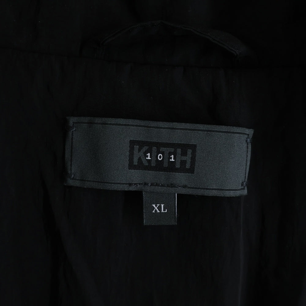 KITH(キス) 101 Wrinkle Nylon Madison Track Jacket リンクルナイロンマディソン ジップアップトラックジャケット ブラック 24-011-060-0011-1-0