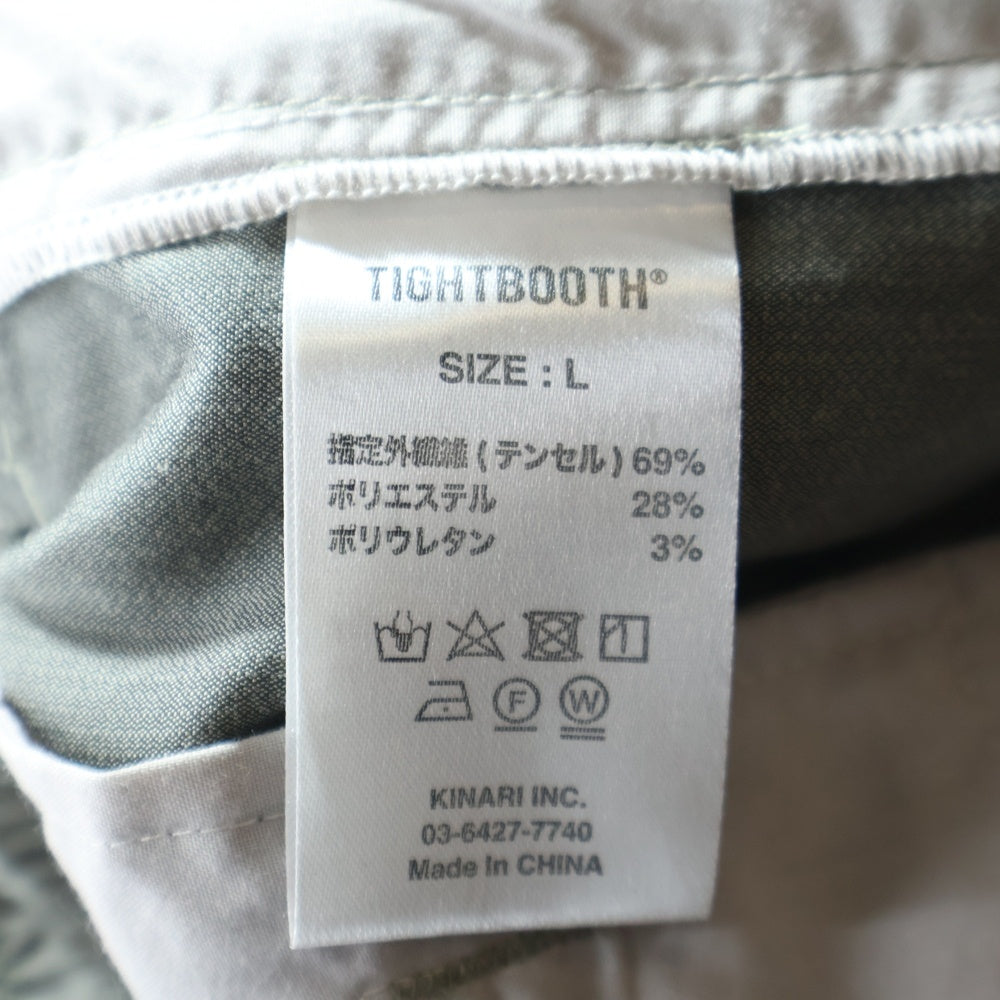 TIGHTBOOTH(タイトブース) STRIPE CROPPED CARGO PANTS ロゴプリント ストライプ クロップド カーゴパンツ グレー