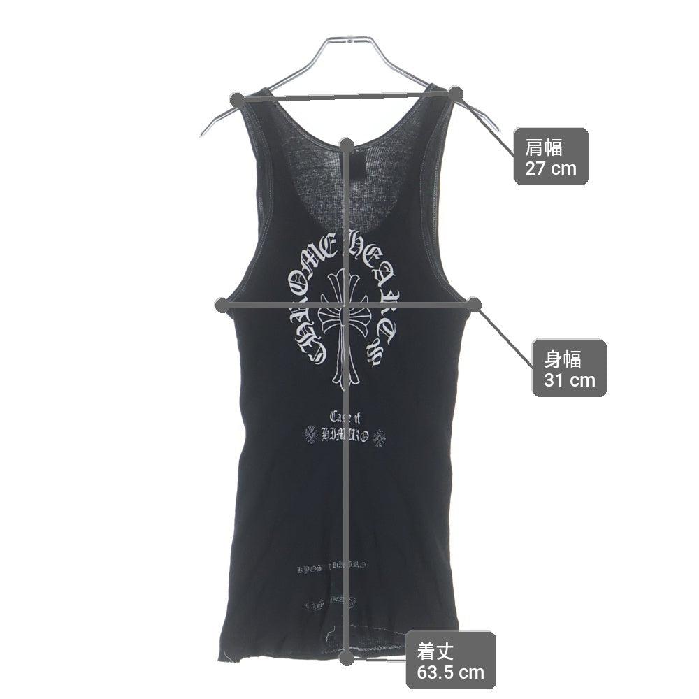 CHROME HEARTS(クロムハーツ) ×KYOSUKE HIMURO OLD 15th Anniversary Case Of Himuro ×氷室京介 オールド 15周年記念 バックロゴクロスプリント タンクトップ ブラック