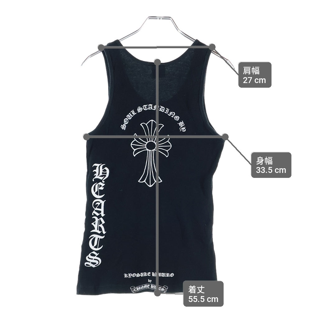 CHROME HEARTS(クロムハーツ) ×KYOSUKE HIMURO OLD Soul Standing By ×氷室京介 オールド サイドロゴバッククロスプリント タンクトップ ブラック