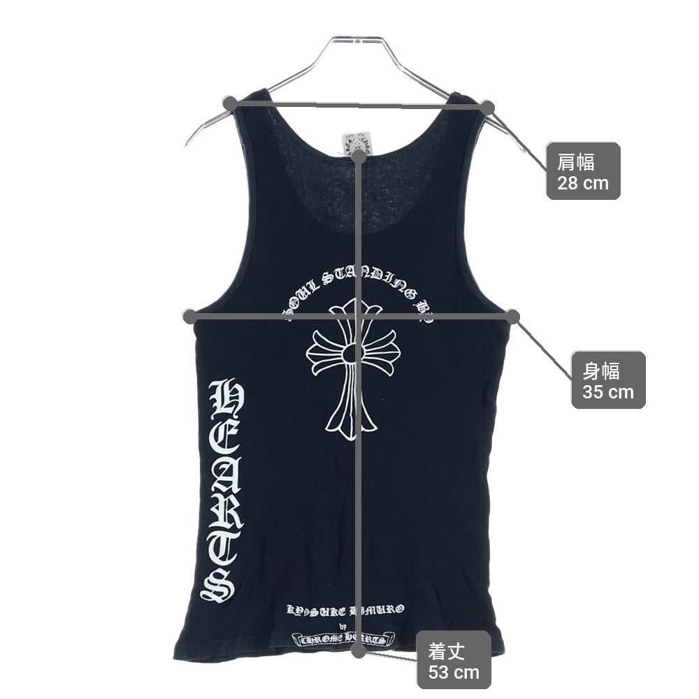 CHROME HEARTS(クロムハーツ) ×KYOSUKE HIMURO OLD Soul Standing By ×氷室京介 オールド サイドロゴバッククロスプリント タンクトップ ブラック