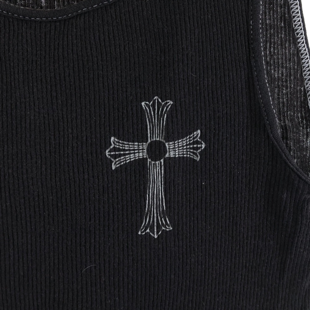 CHROME HEARTS(クロムハーツ) ×KYOSUKE HIMURO OLD Beat Haze Odyssey ×氷室京介 オールド 胸クロスプリント タンクトップ ブラック