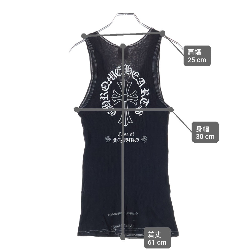 CHROME HEARTS(クロムハーツ) ×KYOSUKE HIMURO OLD 15th Anniversary ×氷室京介 オールド 15周年記念 バックロゴクロスプリント タンクトップ ブラック