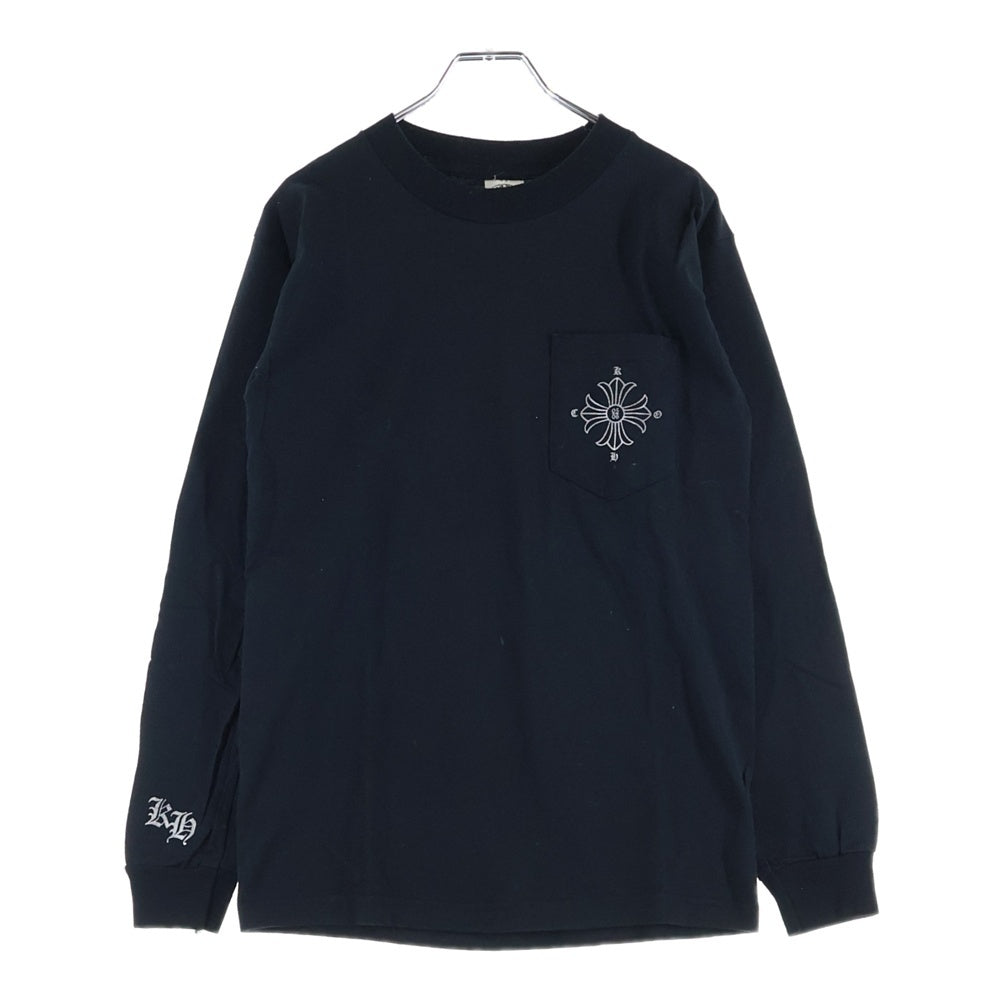 CHROME HEARTS(クロムハーツ) ×KYOSUKE HIMURO OLD L/S TEE ×氷室京介 バッククロスプリント クルーネック長袖Tシャツカットソー ブラック