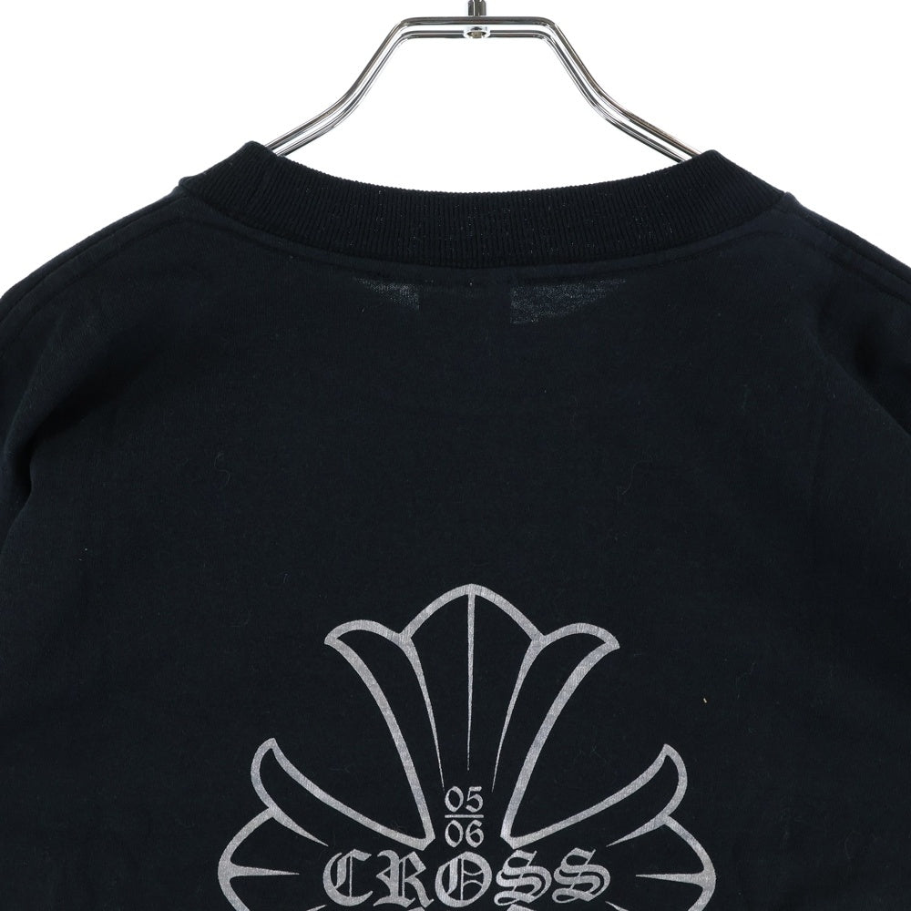 CHROME HEARTS(クロムハーツ) ×KYOSUKE HIMURO OLD L/S TEE ×氷室京介 バッククロスプリント クルーネック長袖Tシャツカットソー ブラック