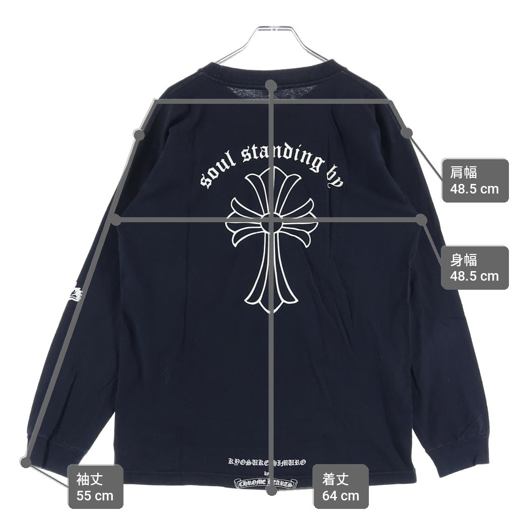 CHROME HEARTS(クロムハーツ) ×KYOSUKE HIMURO OLD Soul Standing By L/S TEE ×氷室京介 オールド バッククロスプリント クルーネック長袖Tシャツカットソー ブラック