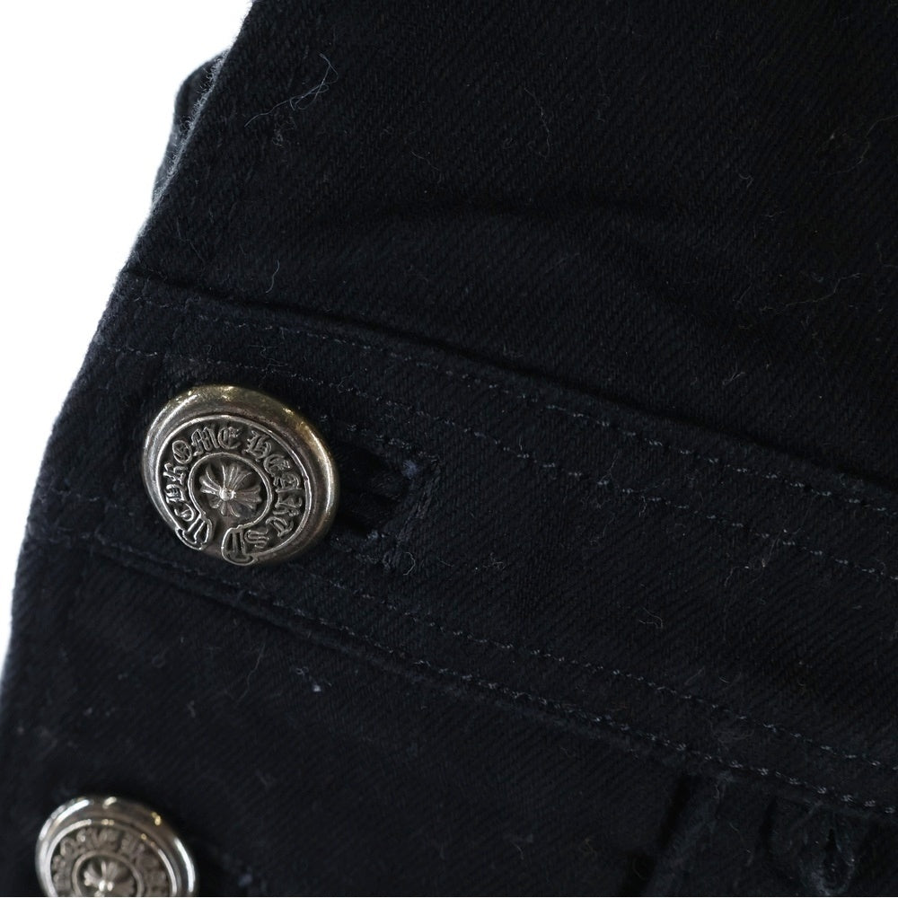CHROME HEARTS(クロムハーツ) OVERALL ホースシューロゴボタン デニムオーバーオール ブラック
