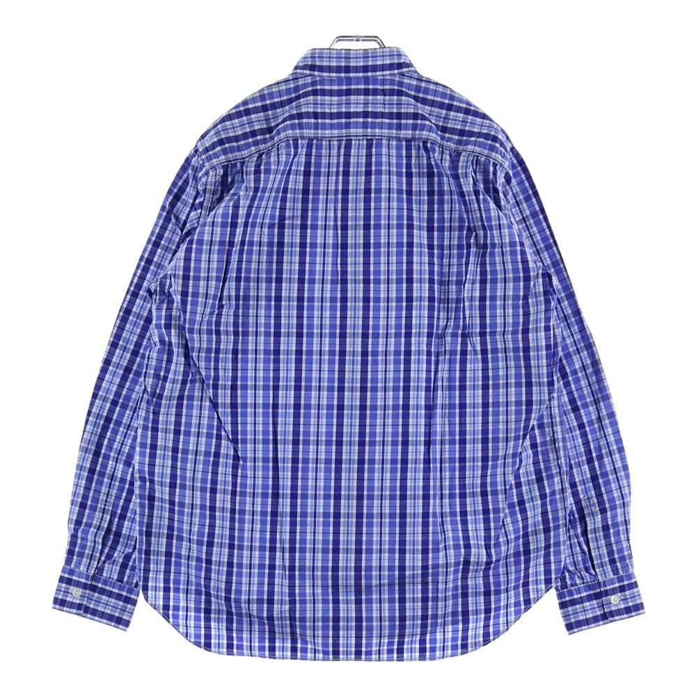 COMME des GARCONS HOMME(コムデギャルソンオム) 08SS チェック柄 長袖コットンシャツ ブルー/ホワイト HA-B030